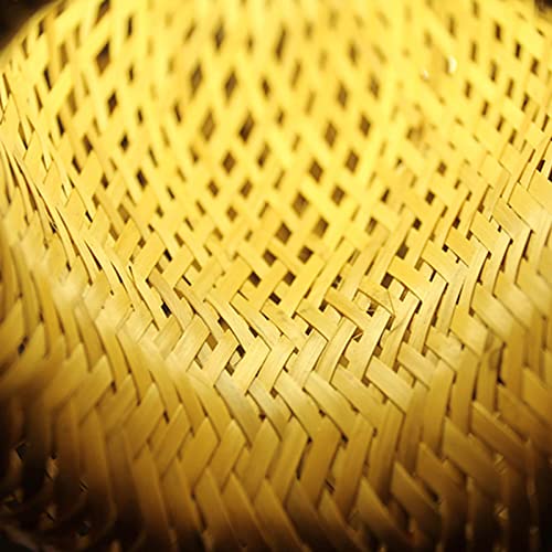 Luminária pendente de tecelagem | Lâmpada de arte de tecelagem com abajur de tecido de bambu - Lustr