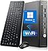 HP ProDesk 600 G2 Mini PC Desktop Computer, Intel Core i3-6100 3.7GHz, 8GB RAM, 256GB SSD, VGA, US QWERTY Keyboard, Mouse, USB WiFi, Windows 11 Pro (Refurbished)