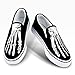 Skeleton Feet Slip-on Sneakers Hand Painted Artwork Shoes Funny Skull Walking Canvas Shoes Custom Handmade Black