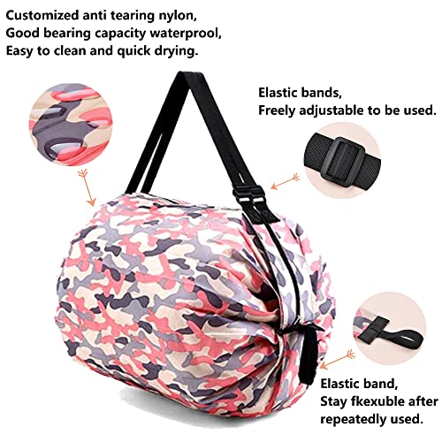 Reusable Shopping Bags, Foldable Grocery Storage Tote, Waterproof Oxford Cloth Duffle for shop, Large Durable Heavy Duty, Black