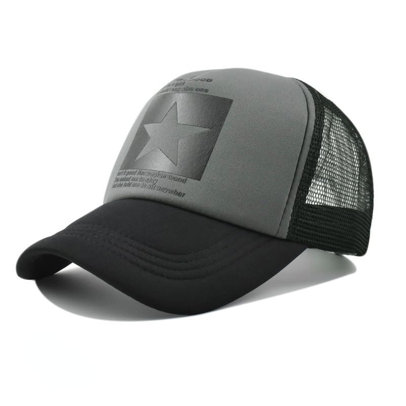 Multi-Color Couple Baseball Cap Hip-Hop Hollow Hat Men's and Women's Five-Pointed Star Mesh Hat Sun Visor Hat