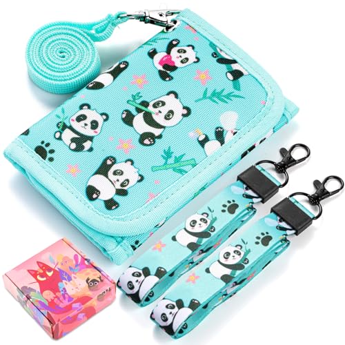 Hapycat Carteira infantil para meninas, Panda - verde, Bolso