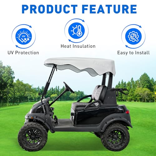 FIXHAWK 2 Passenger Golf Cart Sun Shade Cover for Club Car Precedent Original Factory Roof, UV Sunshade Golf cart Summer Cover, 210D Oxford Heat-Insulating Material,UV-Blocking by FIXHAWK - Used condition - Image 2