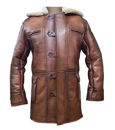 SpazeUp Bane Coat Knight Rises Tom Shearling Leather Coat Hardy Winter Ginger Swedish Brown Trench Leather Duster Coat2