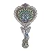 Nerien Vintage Peacock Metal Mirror Comb Set Antique Heart-shaped Handheld Vanity Mirror Comb Set Antique pewter