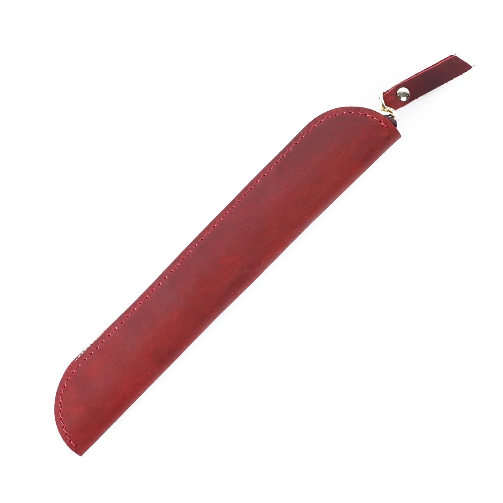 Mlyvax Genuine Leather Pencil Holder - Zippered Pen Case Stationery Pouch Vintage Cowhide Pen Bag for School Office and Travel(1pcs)