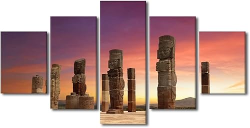 Vista 159 de TUMOVO 5 paneles de arte de pared de volcán en México, impresión sobre lienzo, paisajes naturales, cuadros para dormitorio, decoración del hogar