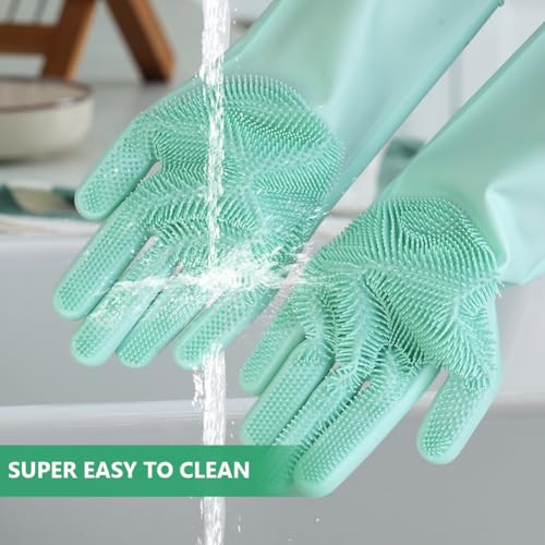 AMFUN Haustier Grooming Handschuhe, Handschuh Bürste Katze Wiederverwendbare, Badehandschuhe für Haustiere zum Massieren, Schrubben und Haarentfernen, Aufhängbares Design