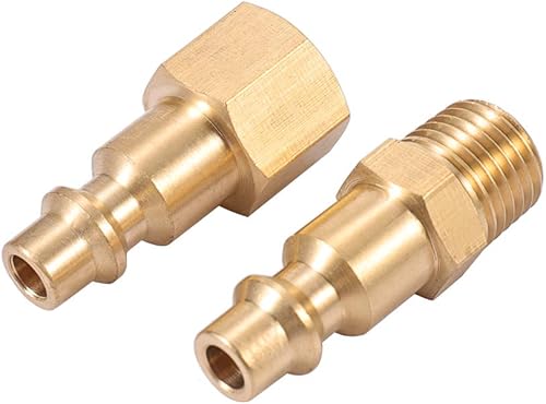 Miniatura 3 de Acoplamiento de 14 pulgadas x 14 pulgadas NPT hembra y macho de latón adaptador de conexión rápida, acoplador de aire y kit de enchufes, accesorios