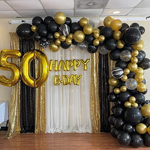 Image of Black Sequin Backdrop Curtains-1 Panel 3FTx8FT Black Backdrop for Wedding, Glitter Party Decorations Background Drapes for Birthday Party Anniversary Graduation Photo Booth Decor