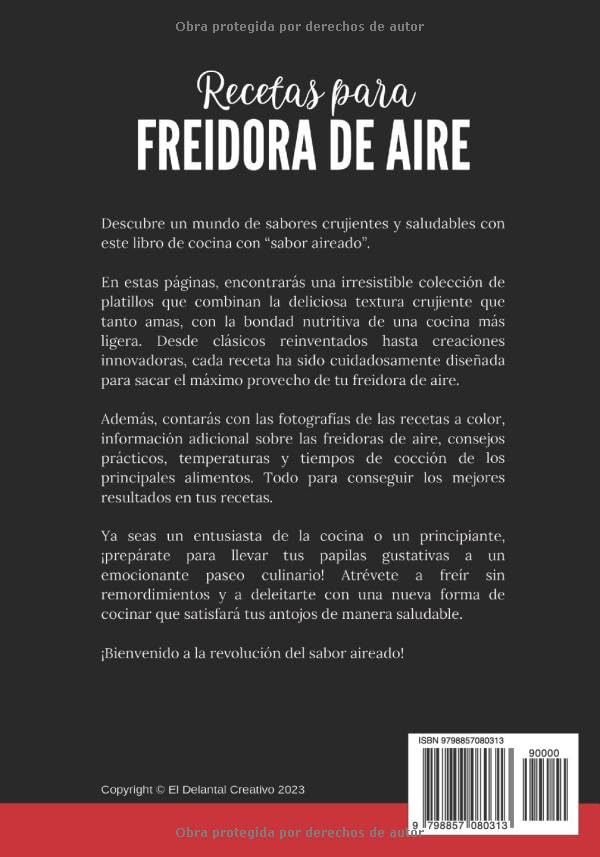 Miniatura 2 de Recetas para Freidora de Aire Recetario con fotos a color Libro de recetas para Air Fryed saludables y en español Recetas fáciles ideales
