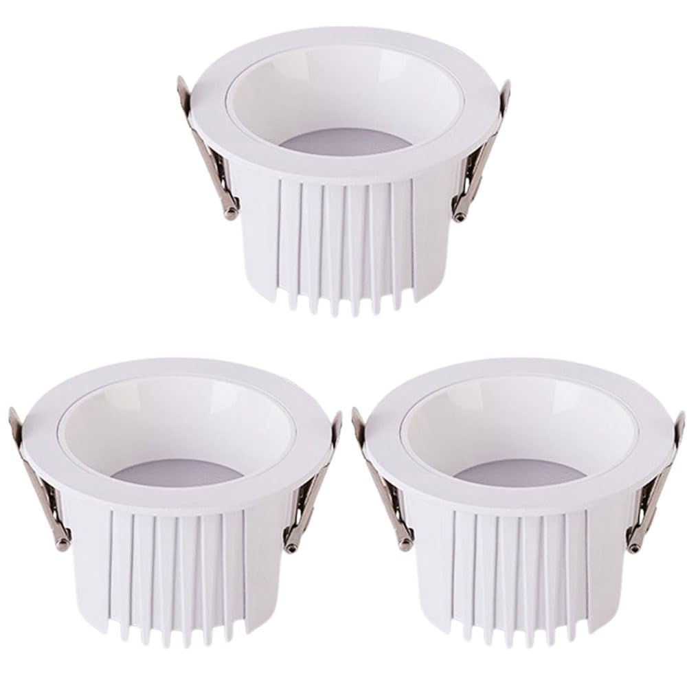 ASerZenith 3 Pack 3Cct Ultra-Thin Led Recessed Ceiling Light 3000K/4000K/6000K 3-Color Temperature Dimmable, 7W Dimmable Baffle Trim,Led Recessed Downlight,White