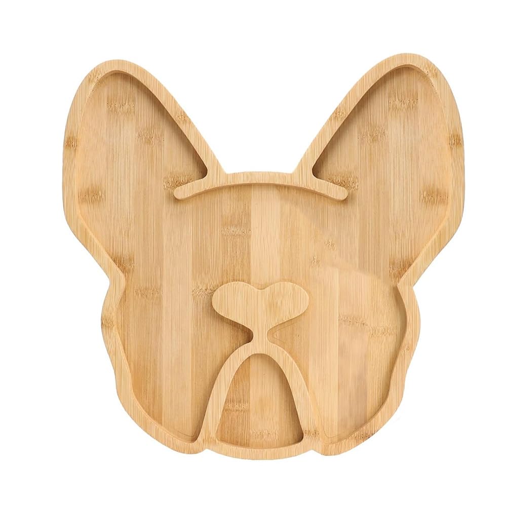 Rfeeuubft Wood Color French Bulldog Cheese Board, 12Inch Frenchie Charcuterie Boards Extra Large Bamboo Funny Serving Tray Aperitif Platter
