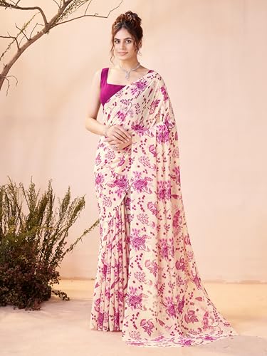 Image of Garden Vareli Women Georgette All Over Floral Printed Saree