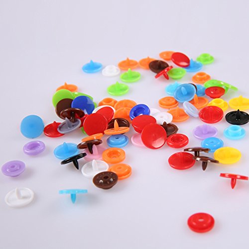 Decdeal 300pcs botão de pressão redondo colorido com alicate de pressão para crianças e roupas de ad