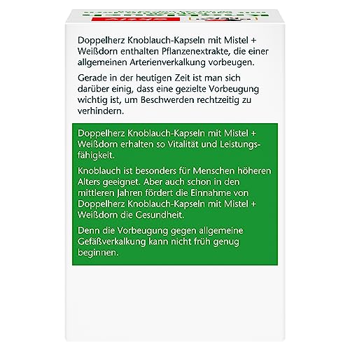Doppelherz Knoblauch Kapseln mit Mistel + Weißdorn 60 mg/ 24 mg/ 54 mg - Traditionelles Arzneimittel zur Vorbeugung allgemeiner… – Ansicht 2