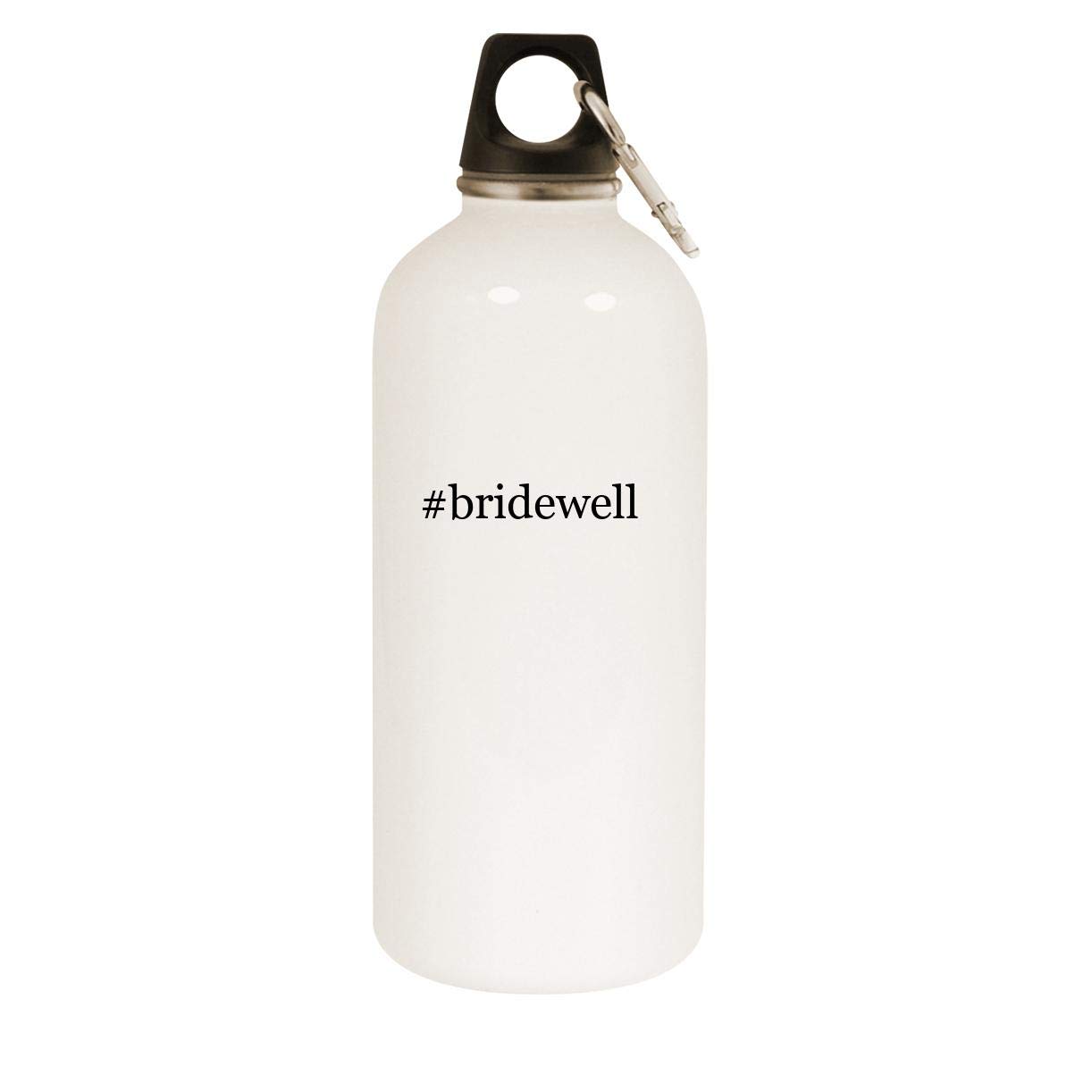 Molandra Products #bridewell - 20oz Hashtag Stainless Steel White Water Bottle with Carabiner, White