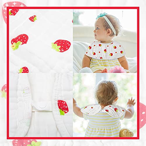 Grobro7 5Pcs Burp Cloths Baby Bibs Muslin Burping Bid For Babies With Strawberry Flamingo Cotton Large Towels In 6 Layers Extra Absorbent Soft Machine Washable Nursery Newborn Gift 7X18.5Inch #TOP3