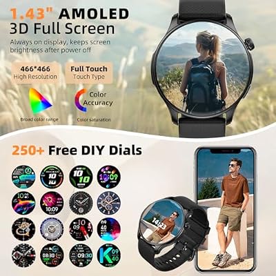 Smart Watch for Men Women Fitness Tracker: Waterproof Bluetooth Call Answer/Make Smart Watches for Android/iPhone Digital Mens Smartwatch Activity Pedometer Heart Rate SpO2 Monitor 120+ Sports Model