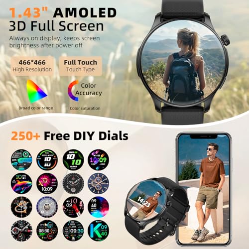 Smart Watch for Men Women Fitness: Waterproof Make Answer Call Smart Watches for Men Running Smartwatch for Android/iPhone Samsung Compatible Digital Mens Watches Activity Pedometer Heart Rate Monitor - Image 6