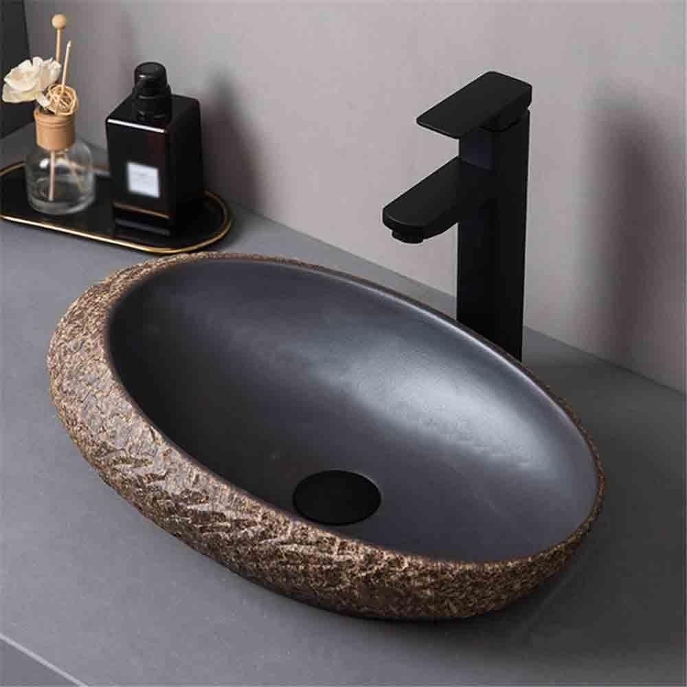 Lavabo pequeño de baño con diseño en espiral con accesorios para tocador del hogar, elegante lavabo para baños modernos