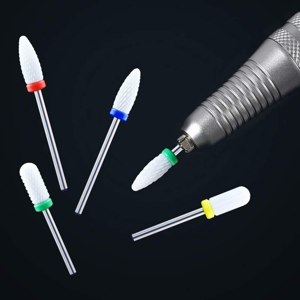 14 Pezzi Punte Fresa Unghie Punta da Trapano Manicure Kit per Unghie Elettrico Ceramica y Acciaio al Tungsteno Lima per Unghie Trapani