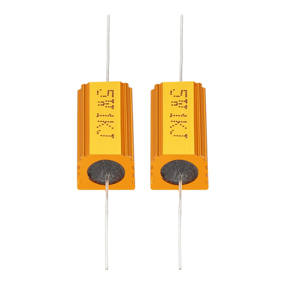 YOKIVE 2 Pcs Aluminum Case Resistor, Office LED Converter Replacement Wirewound Resistance, Great for Daily Use (Gold, 5W 1K Ohm)-image-33