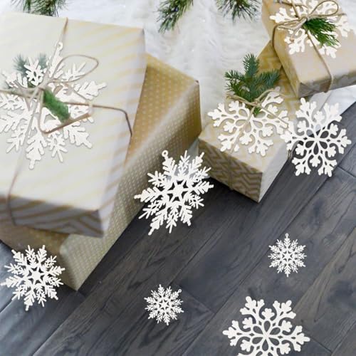 36 peças de flocos de neve - decorações de árvore de Natal, enfeites de floco de neve para árvore, e