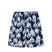 Sinzelimin Men's Hawaiian Beach Shorts Fashion Printed Quick-Dry Elastic Waist Loose Comfy Swim Trunks Short Sweatpant Navy Medium
