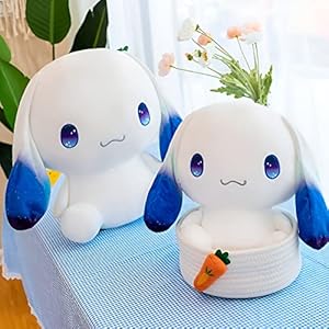 Cute Plushies Dog Stuffed Animals Big Ear White Dog Plush Toy Hugging Dog Plush Animal Soft Gift Accompany Boy Girls Kids Birthdays Christmas Plush Toy Body Pillow (19.6inch)…