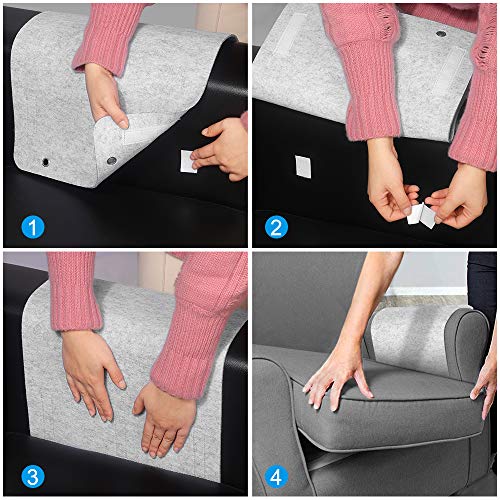 SIMBOOM Sofa Butler Sofa Bett Organizer mit 5 Taschen Hängeaufbewahrung für Handy Tabletten Zeitschriften Gläser Snacks Beutel - Hellgrau - Image 7