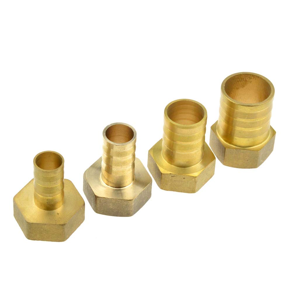 No Logo Women's Copper 1Pc Brass Hose Barb Fitting 16Mm 19Mm 25Mm 32Mm Barbed Tail 1" Bsp Dn25 Thread Connector Joint Pipe Coupling Adapter (Size : 19Mm Barb 1)