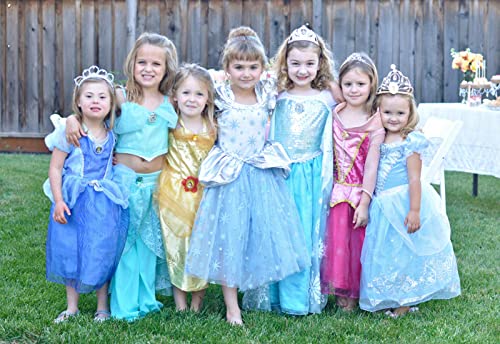 Esvaiy Girls Princess Dress Costume - Birthday Party Dress Up For Toddler Girl (5-6 Years, Blue) #TOP5