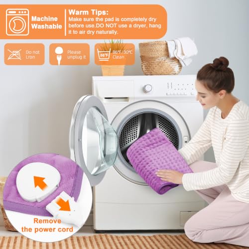 Image of Heating Pad,Electric Heating Pads,Heating Pad for Back,Lavender,33x17 Inch | Heating Pads for Shoulder,Neck,Abdomen,Knee,Arms,Legs,Heat Pad for Birthday Father Mother Gift Women Men,6 Heat Settings