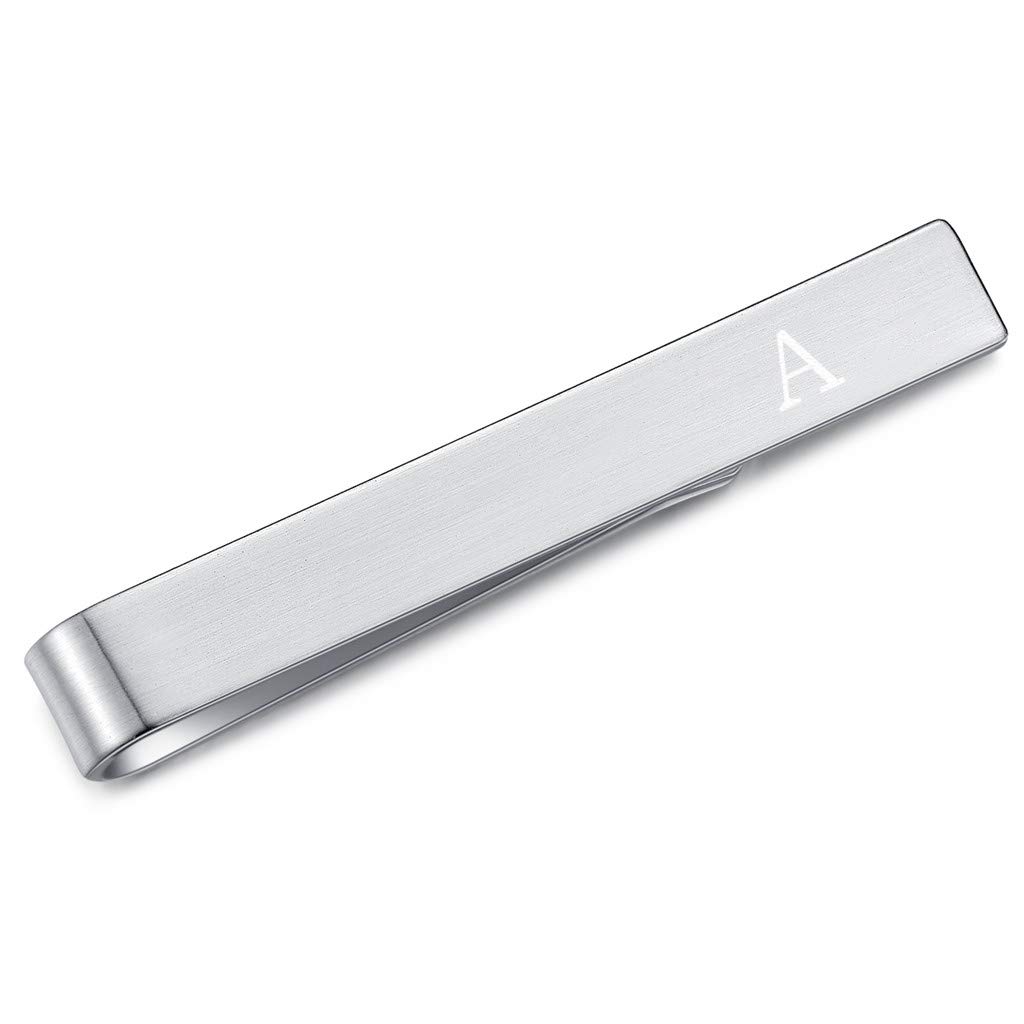 Clip De Corbata De Acero Inoxidable - Plata Cepillada, Elegante Y Duradero