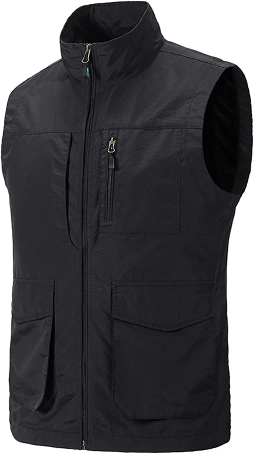 WFEI Spring Summer Sleeveless Jacket Men Breathable Waistcoat Multipockets Vest Men Outdoor Fishing Photography Travel Vest