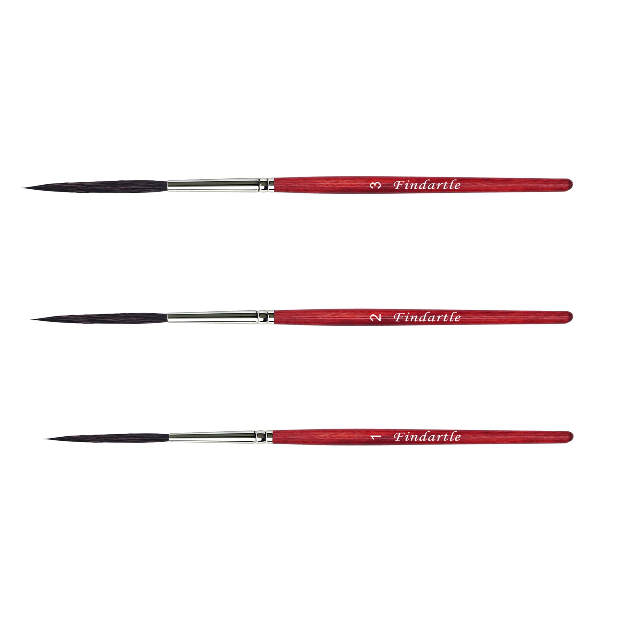 Findartle 3 Pcs Scroll Pinstripe Brushes, Long Liner Brush, Script Brushes