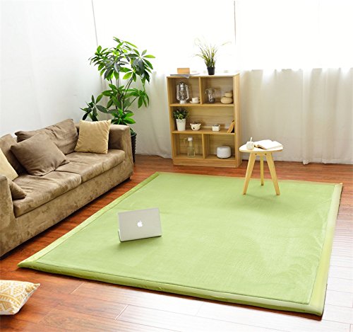 Dmkjdzsw Play Crawling mat for Nursery Baby, Extra Soft Activity Floor Mat for kids Playroom Bedroom-Moss Green-200 * 280cm