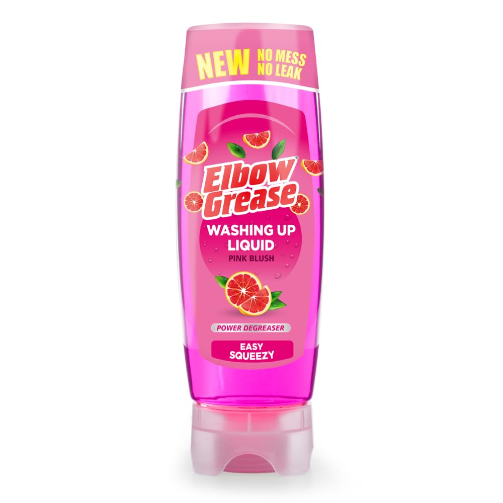 Elbow Grease Stand Up Washing Up Liquid | Power Degreaser - Easy Squeezy | No Mess, No Leaks (Grapefruit, 450ml)