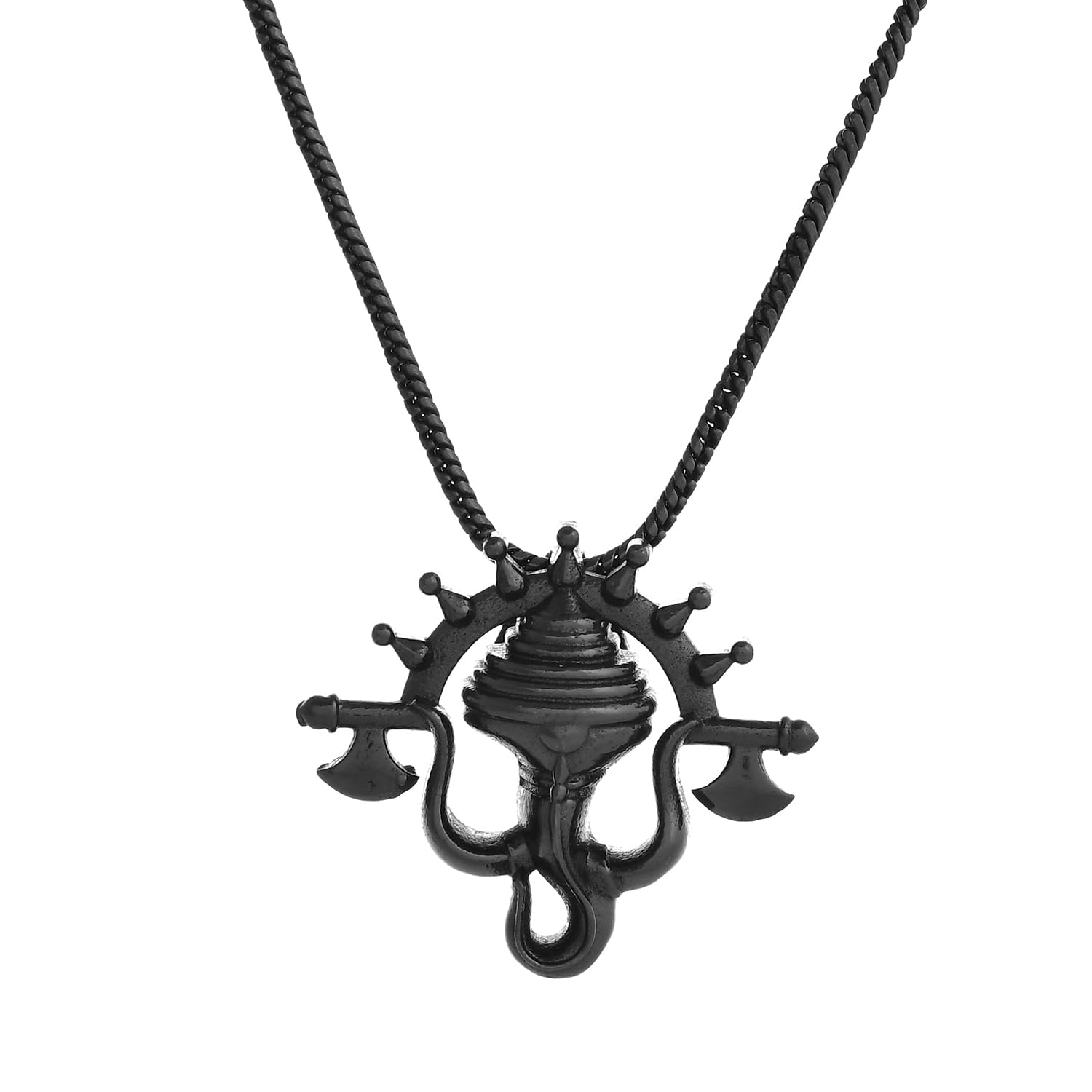 Eclipse Stylish Black Trishul Mens Pendant|Black Pendant For Men|Gift For Men|Classic|Trendy|Anniversary Gift For Husband|Birthday Gift| Everyday Wear-image-28