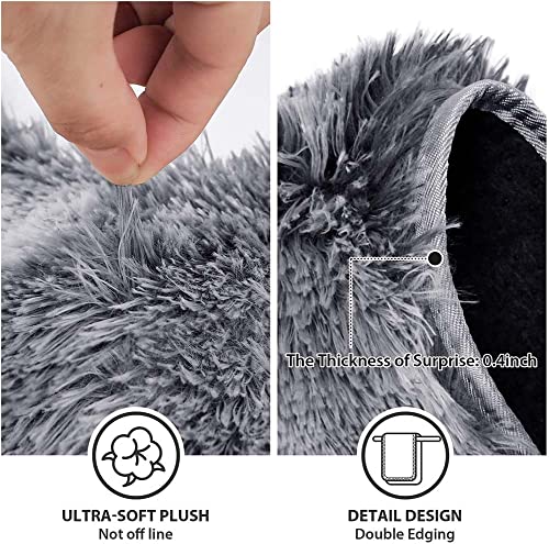 ARLTTH 3er Set Batik Badematten Set Aus Weichem Plüsch, rutschfest, Saugfähig, Badezimmerteppich, U-förmiger Konturteppich Und Toilettendeckelbezug, Waschbar (Hellgrau) – Bild 5