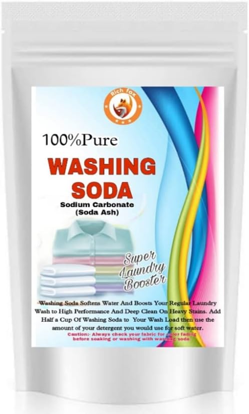Rich Fox Washing Soda Powder 100% Pure Laundry Booster (Sodium Carbonate) (900 Gms)