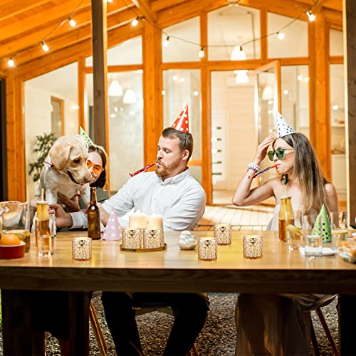 48 Pieces Votive Candle Holder Tealight Candle Holders Bulk Gold Glass Candle Holders Speckled Glass Votives For Wedding Centerpiece Birthday Party Supplies Table Decor, 2.76 X 2.95 Inch #TOP6