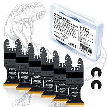 Toolant 12-Piece Titanium Oscillating Saw Blades Kit - Extra Long & Wide For Cutting Wood, Metal, Plastic