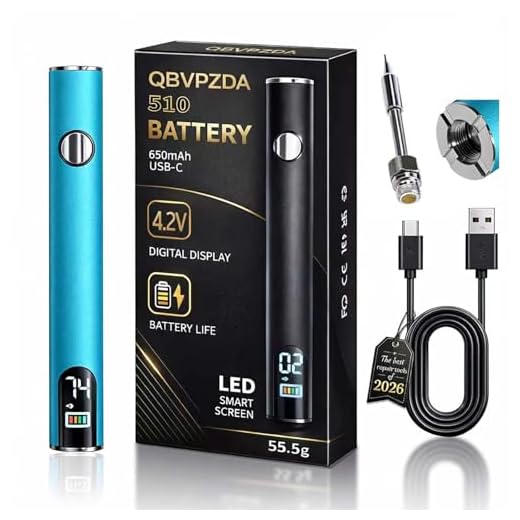 Portable Soldering Iron 510 Threaded Universal Connector for Tips 650mAh Battery 3 Temperature Control with LED Screen USB C Rechargeable Heating Tool for Jewelry Making Electronics Repair (B)