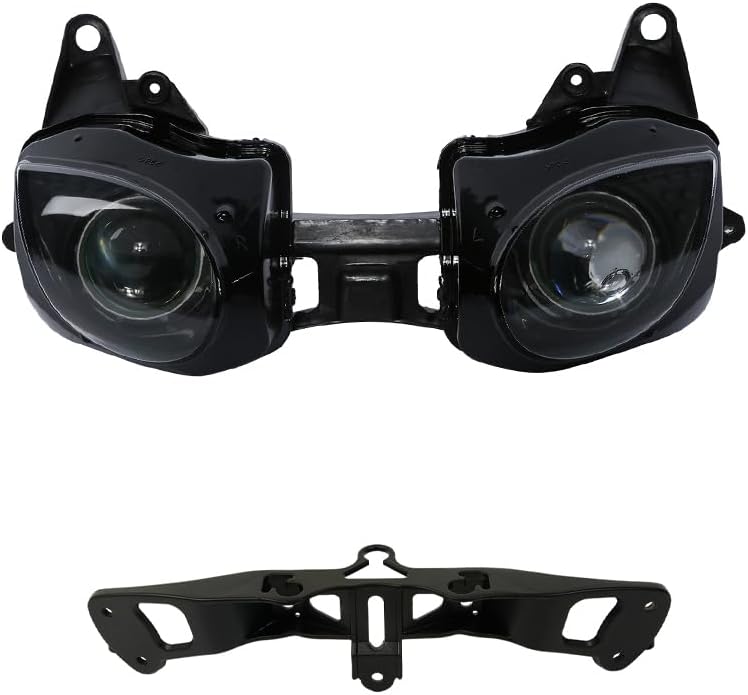 Green-L Front Headlight Assembly Head Lamp and Fairing Stay Bracket Fit for Kawasaki Ninja ZX6R 2007-2008 ZX 6R