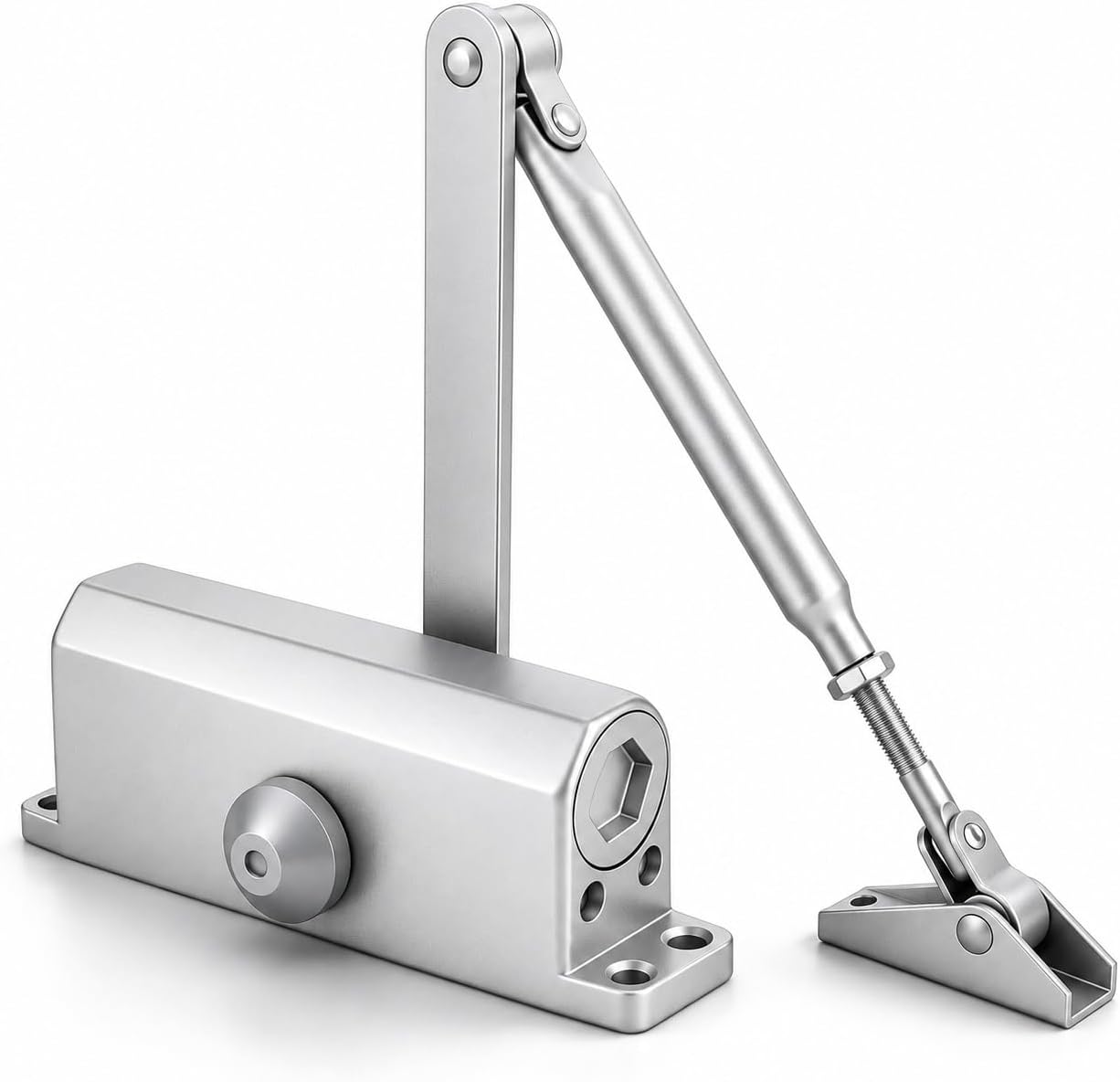 Heavy Duty Automatic Door Closer, Self Closing Hydraulic Door Closer, Soft Close No Slam, Anti Rust Aluminum, Easy DIY Install, Fits 88-143lb Doors 23-43in, for Home & Commercial Use