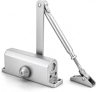 Heavy Duty Automatic Door Closer, Self Closing Hydraulic Door Closer, Soft Close No Slam, Anti Rust Aluminum, Easy DIY Install, Fits 88-143lb Doors 23-43in, for Home & Commercial Use