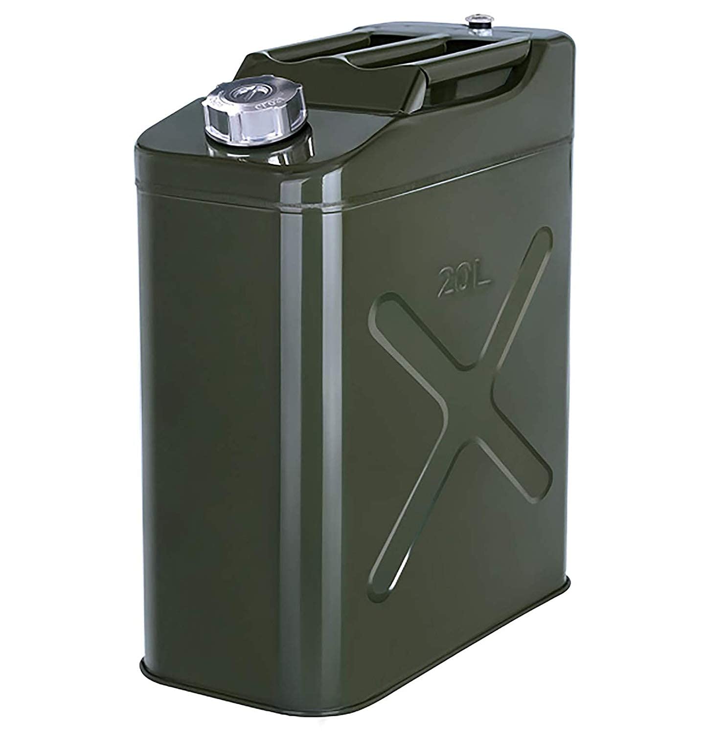 Bidón de Metal para Bidón de Gasolina y Diésel - Espesor del Cuerpo de Metal de 0,8 mm, Contenedor de Bidones de Gasolina con Tubo para Combustible Gasolina Diesel (Verde-20L)