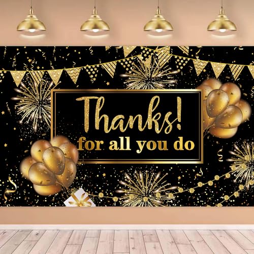 LOONELO Thanks for All You Do Backdrop Banner with 70.8\"X43.3\", Thank You Party Background Photography Photo Studio Props for Congrats Grad National Nurses Day Happy Retirement Party Decorations